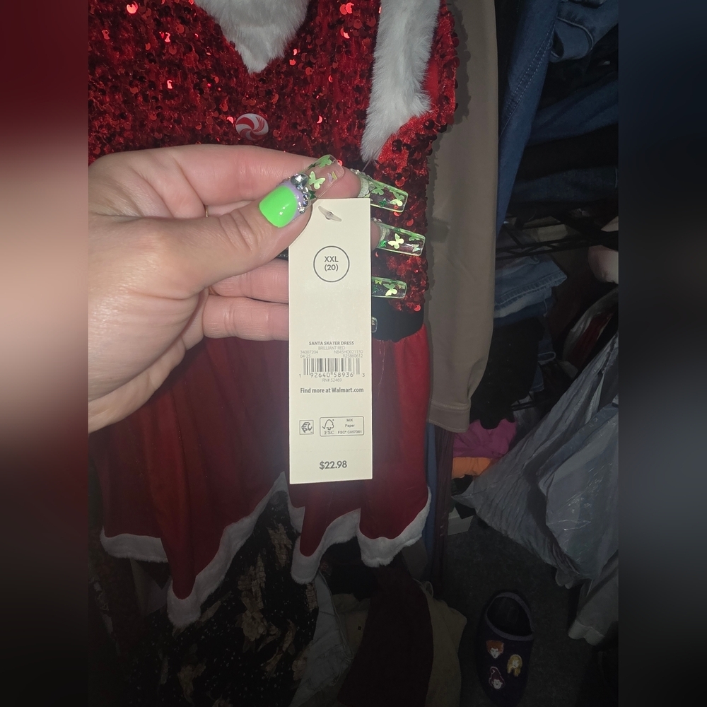 NWT NOBO SANTA CLAUS MINI DRESS 2x - Picture 6 of 7